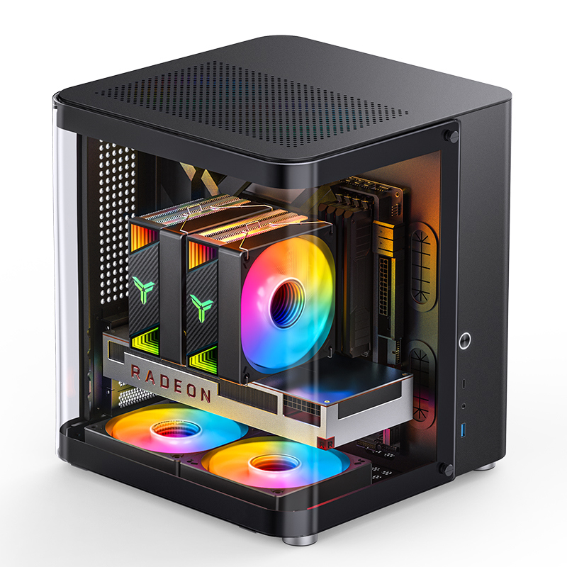 Корпус JONSBO TK-1 Black 2.0, Mini-Tower, no fan, 1xUSB-A 3.2 + 1xUSB-C 3.2, mATX, mITX Black