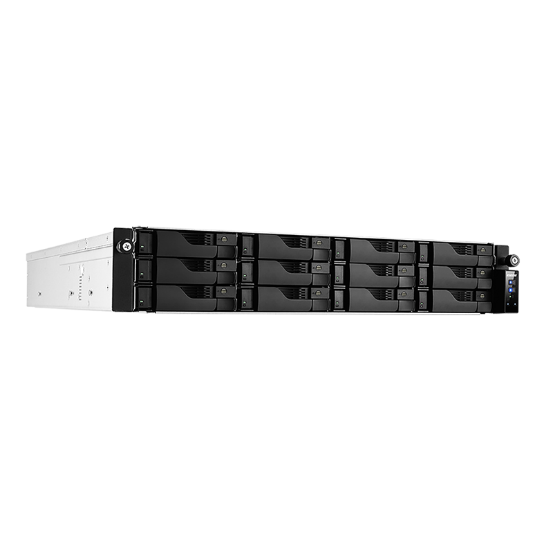Сетевое хранилище ASUSTOR AS6512RD 12Bay/Intel Atom C3538, 2.1GHz/8GB DDR4/noHDD,LFF(HDD,SSD),/2x1Gb