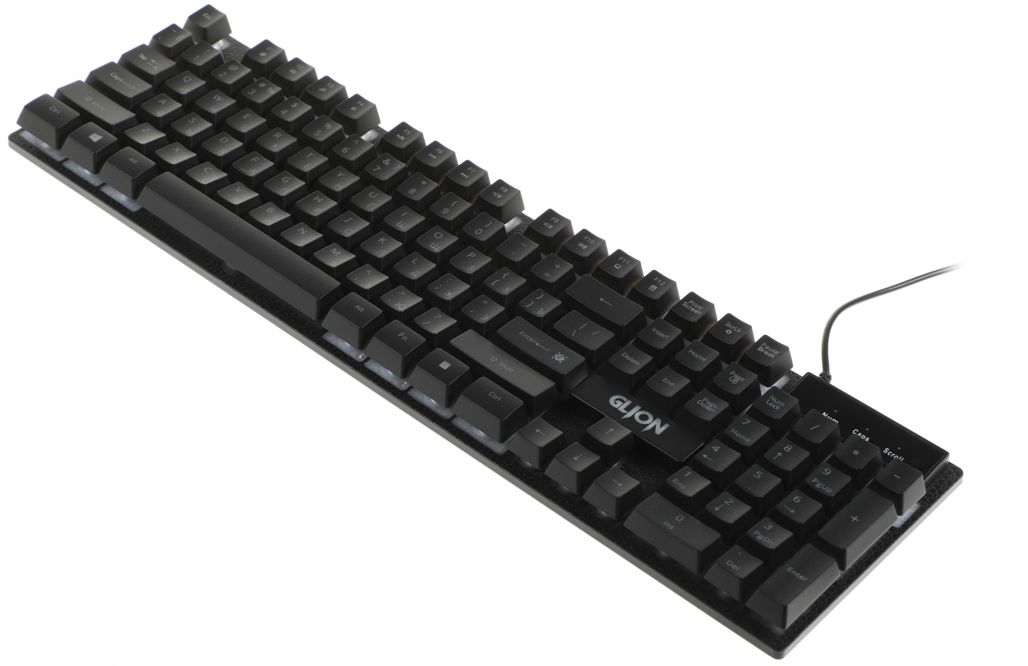 Клавиатура + мышь Defender Glion клав:черный мышь:черный/красный USB LED (45123)