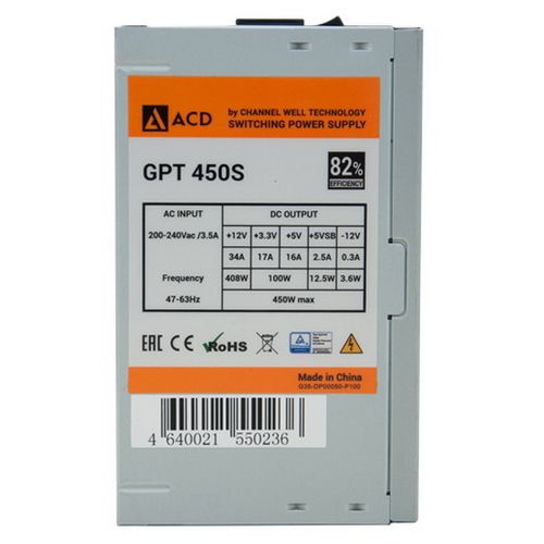 GPT450S (GPT-450S) 450W, 82% (max 85%), 120mm FAN , OEM {10}