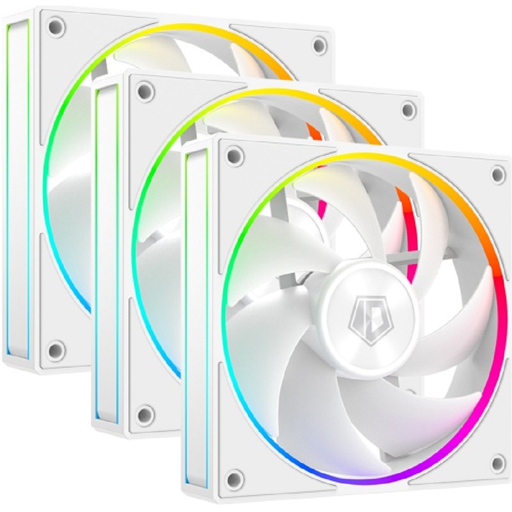 Вентилятор для корпуса ID-COOLING AF-127-ARGB-W TRIO 120x120x27mm, 500-2000rpm, 78CFM, 29.9dBA, 4-pin PWM 3-pack BOX