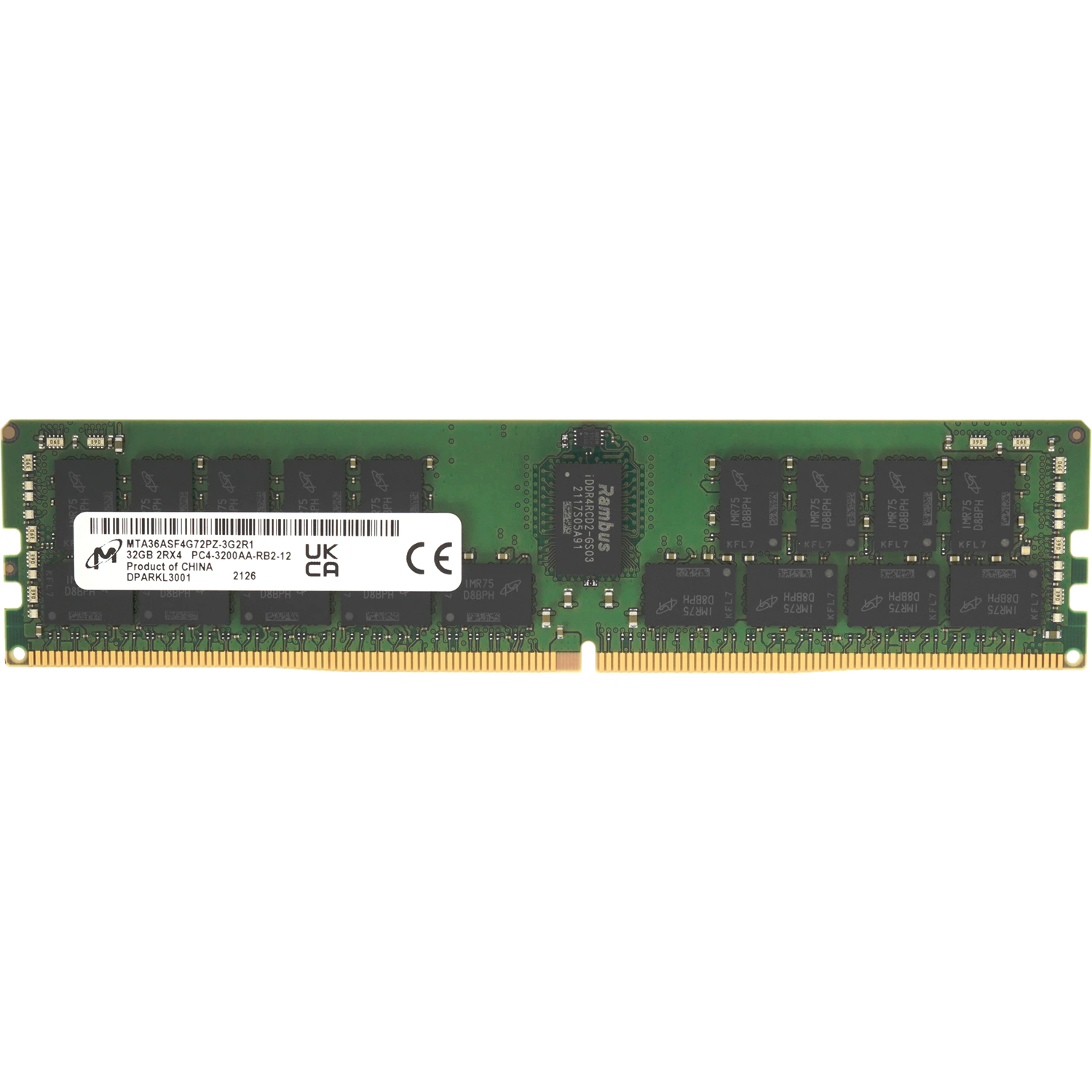 Память оперативная/ Micron 32GB DDR4 3200 MT/s CL22 2Rx4 ECC Registered DIMM (8GBit) 288pin