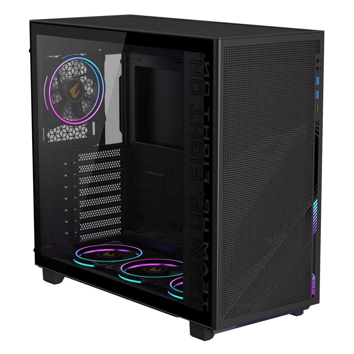 Корпус для ПК Gigabyte AORUS C400G MidTower, ATX, USB-C x1, USB 3.0 x2, Audio I/O, Black,TG