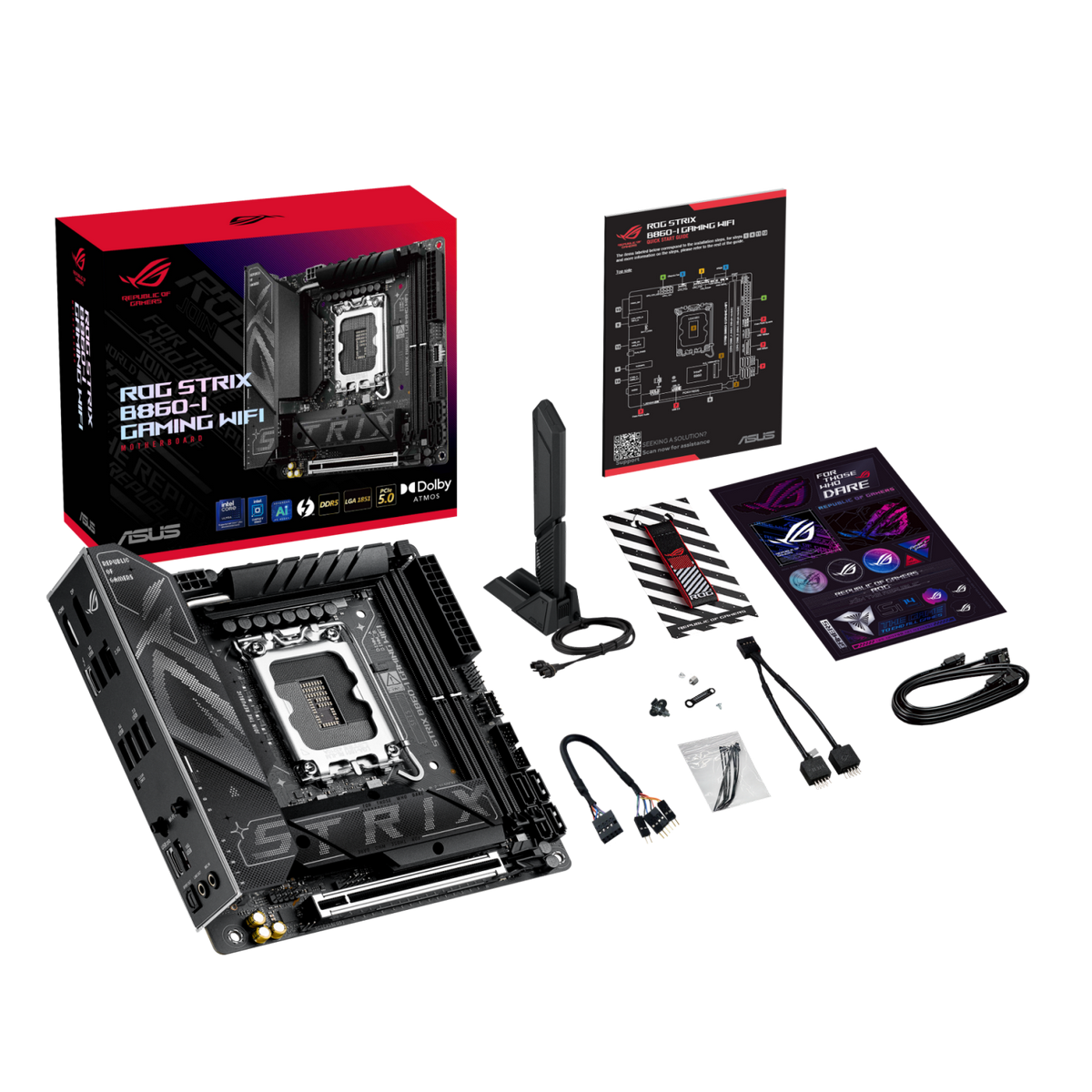 Материнская плата Asus ROG STRIX B860-I GAMING WIFI Soc-1851 Intel B860 2xDDR5 mini-ITX AC`97 8ch(7.