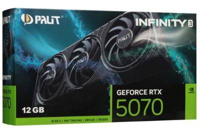Видеокарта Palit PCI-E 5.0 PA-RTX5070 Infinity 3 NVIDIA GeForce RTX 5070 12Gb 192bit GDDR7 2325/2800