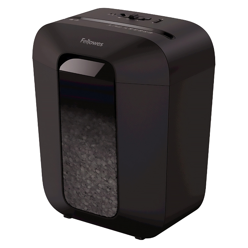 Шредер Fellowes PowerShred LX41 черный (секр.P-4) фрагменты 8лист. 17лтр. скрепки скобы пл.карты