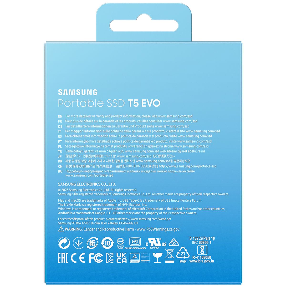 Накопитель SSD Samsung USB-C 2TB MU-PH2T0S/WW T5 Evo черный