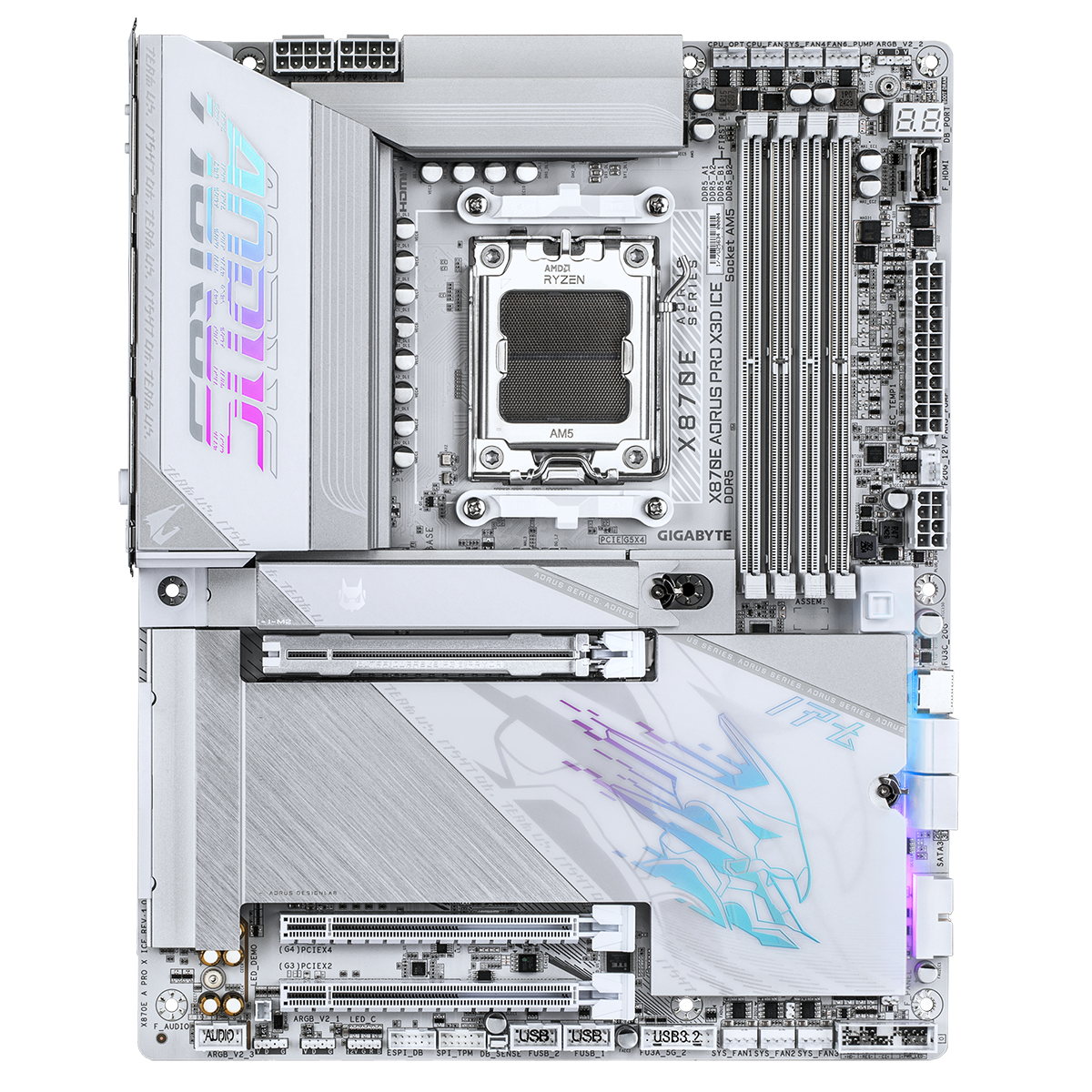 Материнская плата Gigabyte X870E AORUS PRO X3D ICE Socket AM5 AMD X870E 4xDDR5 ATX AC`97 8ch(7.1) 5G
