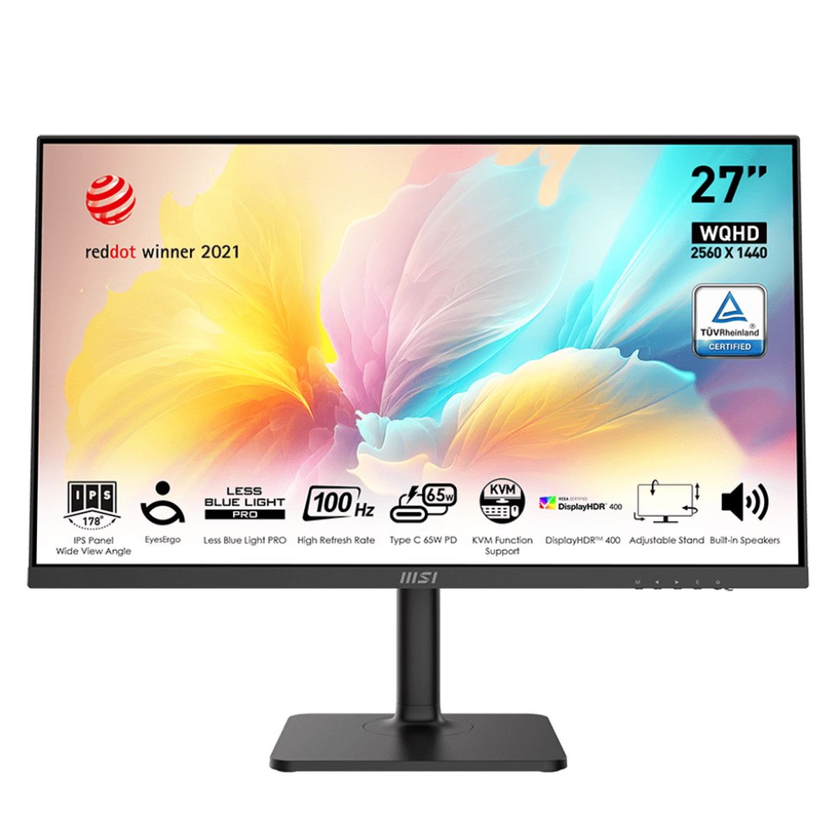 Монитор MSI 27" Modern MD272QXP черный IPS LED 1ms 16:9 HDMI M/M матовая HAS Piv 400cd 178гр/178гр 2