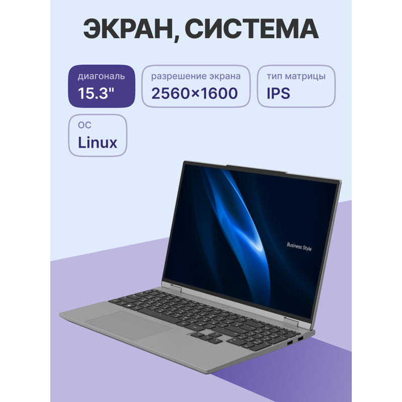 Ноутбук Maibenben B515B 15.3"(2560x1600 (матовый) IPS)/AMD Ryzen 7 8845HS(3.8Ghz)/12288Mb/1024PCISSD