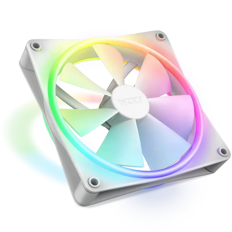 Кулер для корпуса NZXT F140 RGB Duo (140x140x25mm, 4-pin PWM, RGB, 84.75CFM, 36dBA, 1800RPM, White)