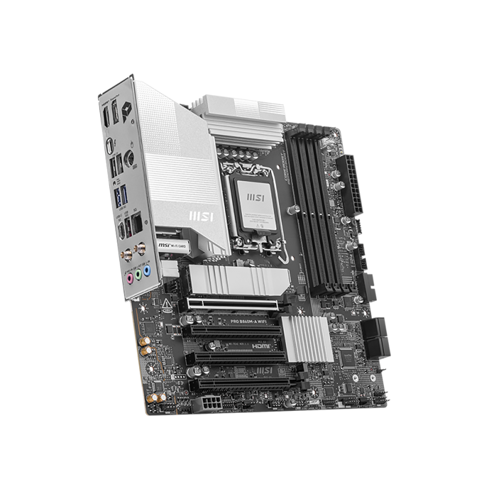 Материнская плата MSI PRO B860M-A WIFI Soc-1851 Intel B860 4xDDR5 mATX AC`97 8ch(7.1) 5Gigabit RAID+