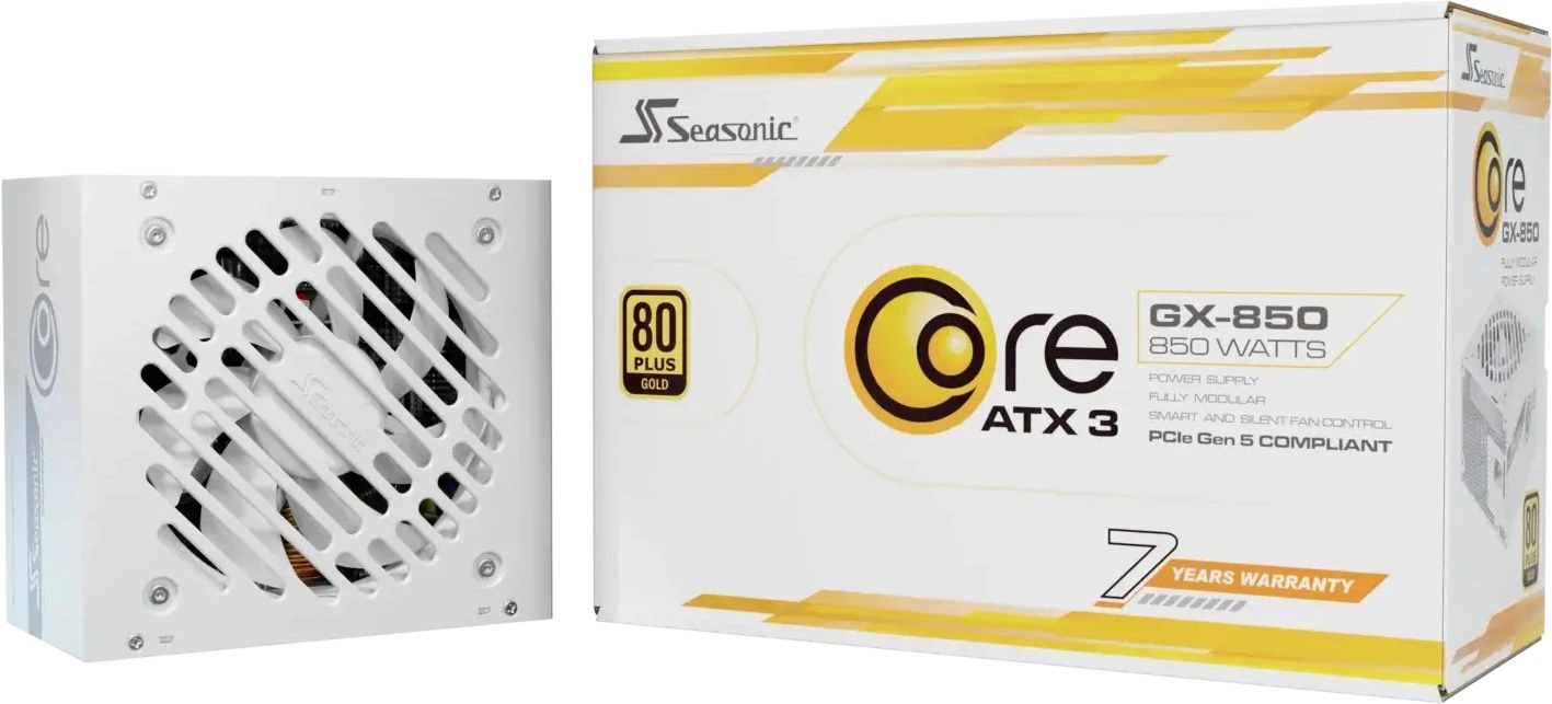 Блок питания Seasonic ATX 850W Core GX-850 White Gen.5 80+ gold (20+4pin) APFC 120mm fan 6xSATA Cab 