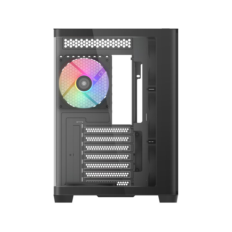 Корпус SAMA V60 Black, Midi-Tower, TG, 7x120mm ARGB, 2xUSB 3.0 + 1xUSB 3.1 Type-C, ATX, mATX, mITX B
