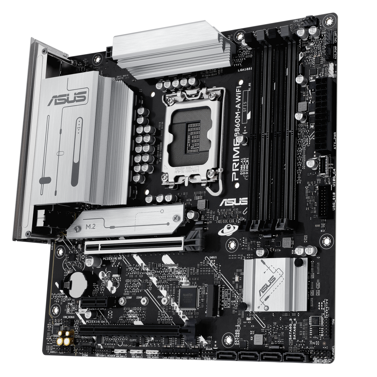 Материнская плата ASUS PRIME B860M-A WIFI LGA1851 mATX 4xDDR5 2xPCIEx16 PCIEx1 2xM.2 USB-C 2xDP HDMI