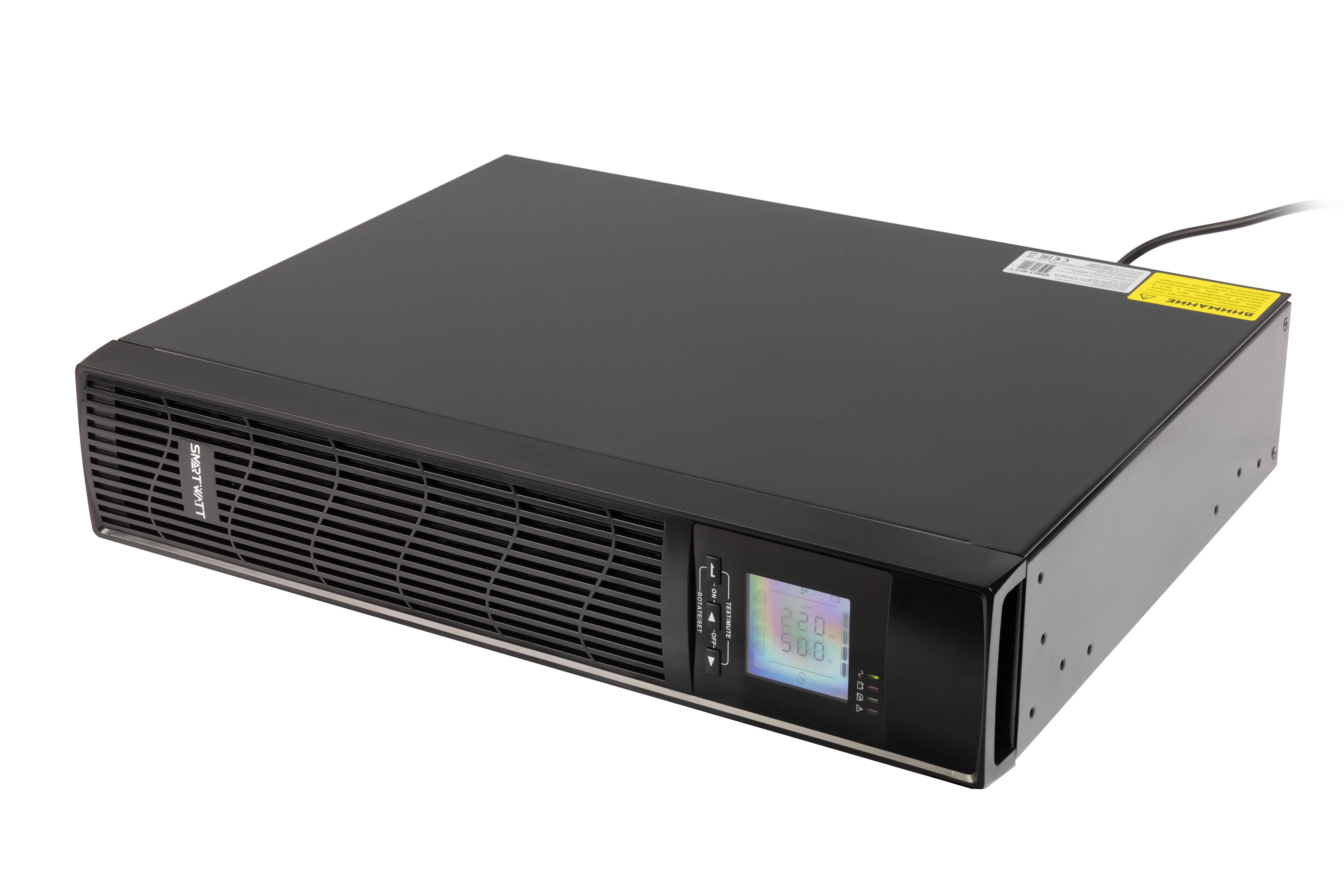 ИБП SMARTWATT UPS DATA PRO 1kVA Online 1000VA/900W (Euro x2, RS232 USB, SNMP, LCD, 450x440x88(мм), 1