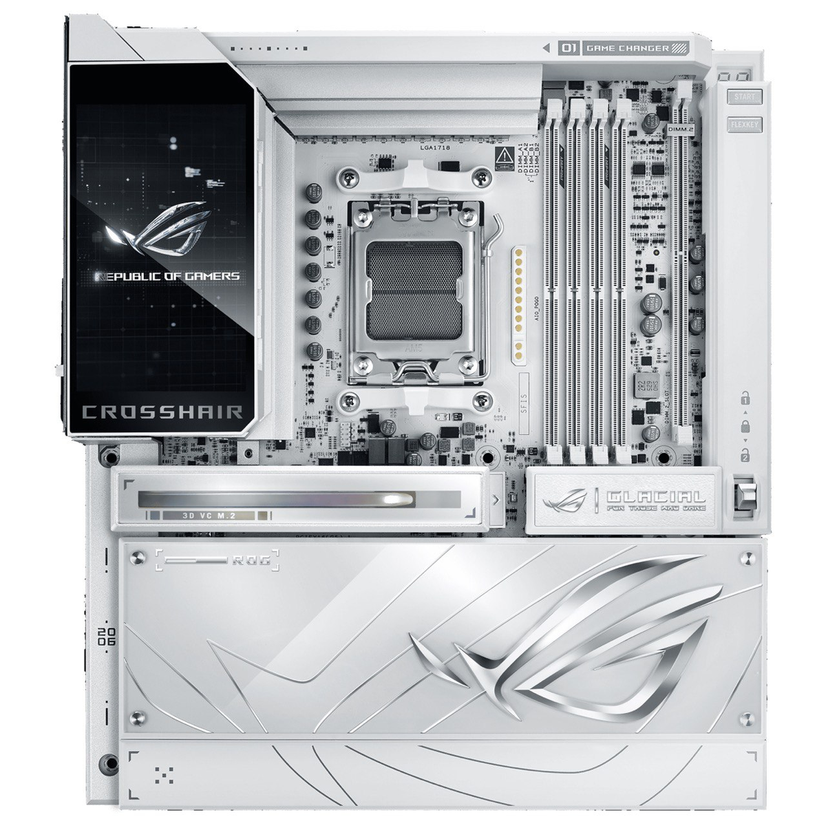 Материнская плата ASUS ROG CROSSHAIR X870E GLACIAL AM5 E-ATX 4xDDR5 2xPCIEx16 2xM.2 2xUSB-C 2x10GLAN