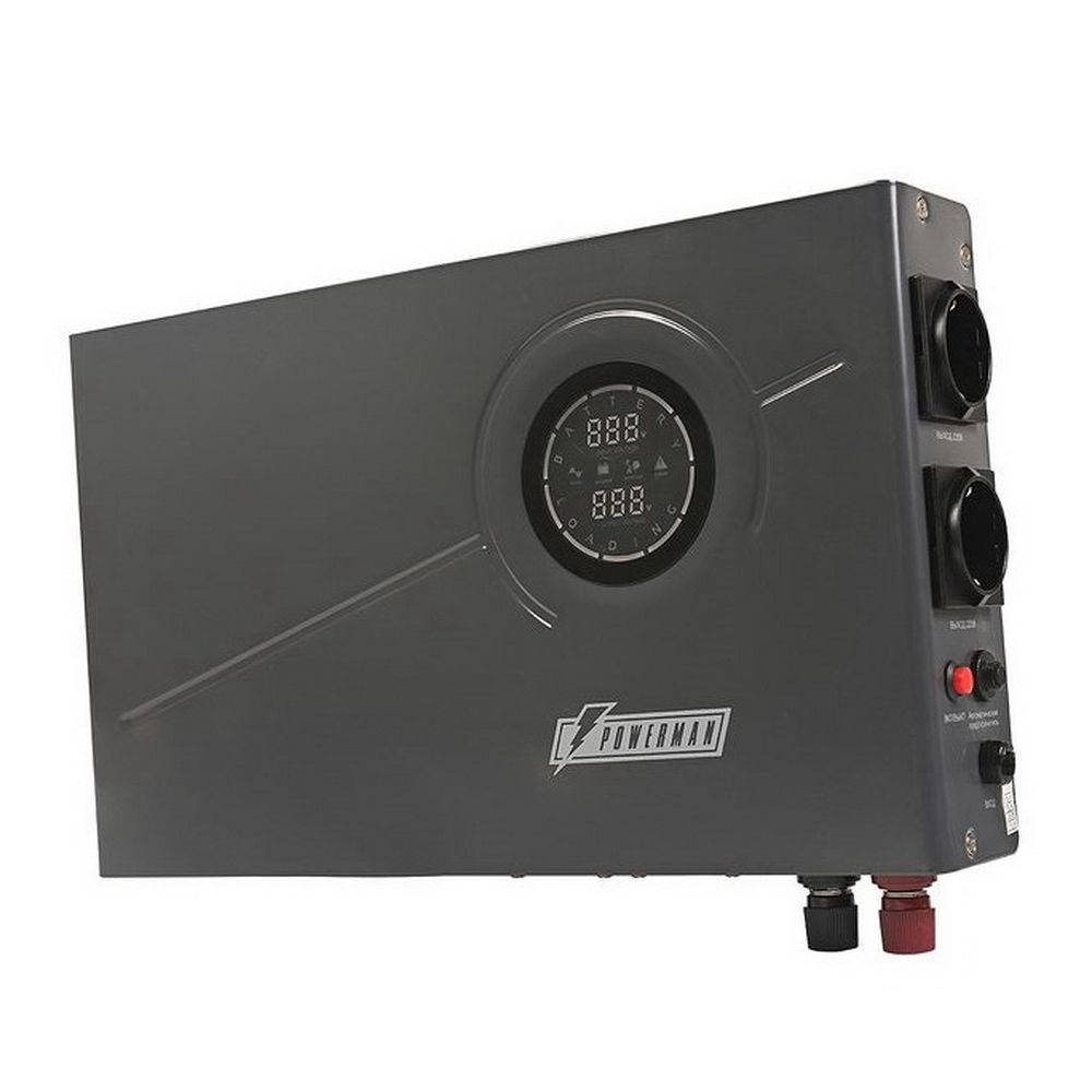 ИБП POWERMAN Smart 1000 INV Graphite Мощность 1000 ВА / 600 Вт, розетки Shuko - 2 шт. Стабилизирует 