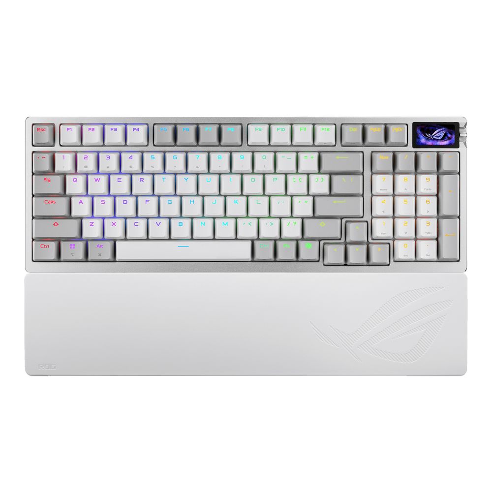 Сетевое оборудование ASUS 90MP040H-BKRA10 — Клавиатура беспроводная магнитная ROG Azoth 96 HE, ROG HFX V2 Magnetic Switch, USB, Bluetooth/Wireless, RGB, Белый,