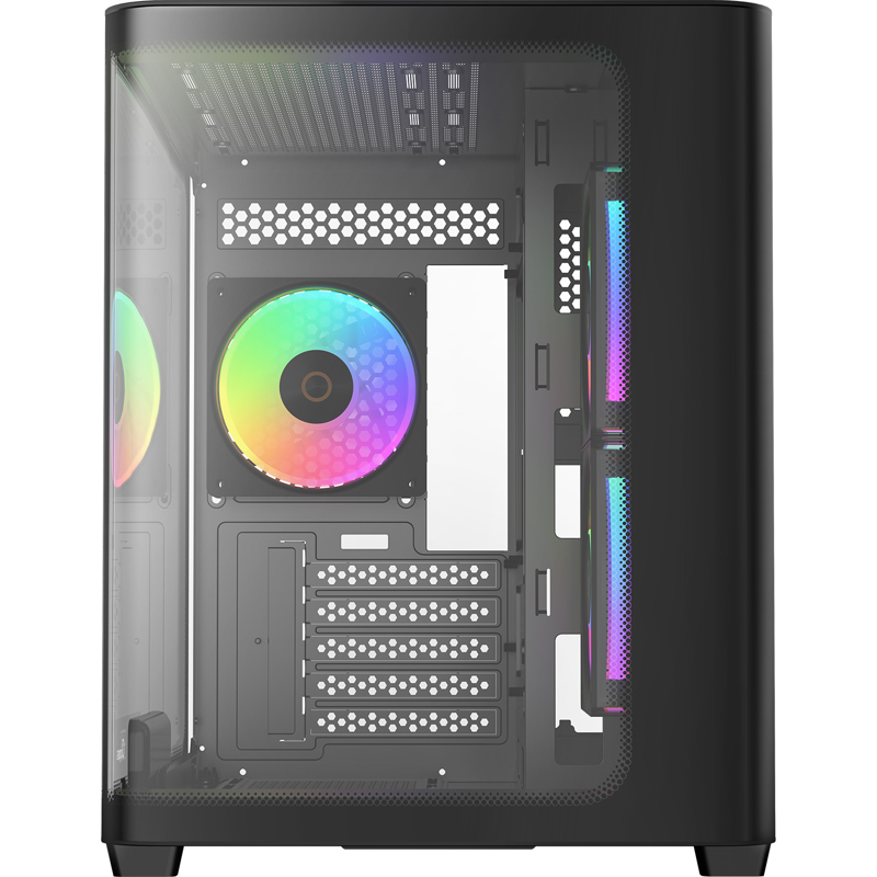 Корпус Ocypus Iota C50 Curve BK ARGB, Mini-Tower, TG, 3x120mm ARGB, 2xUSB-A 3.0 + 1xUSB-C, mATX, mIT