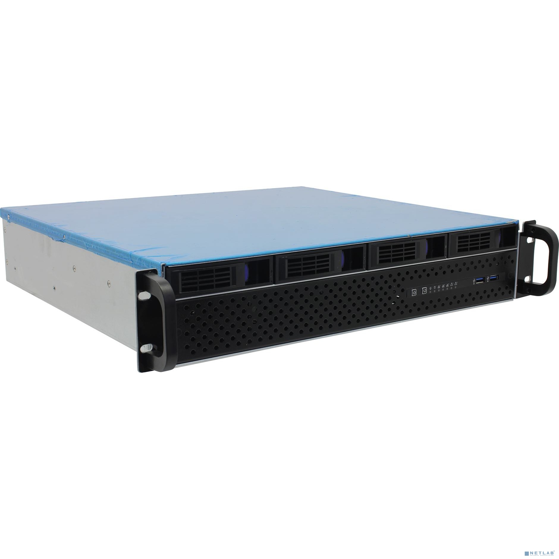 Procase ES204XS-SATA3-B-0 Корпус 2U Rack server case (4 SATA III/SAS 12Gbit hotswap HDD), черный, бе