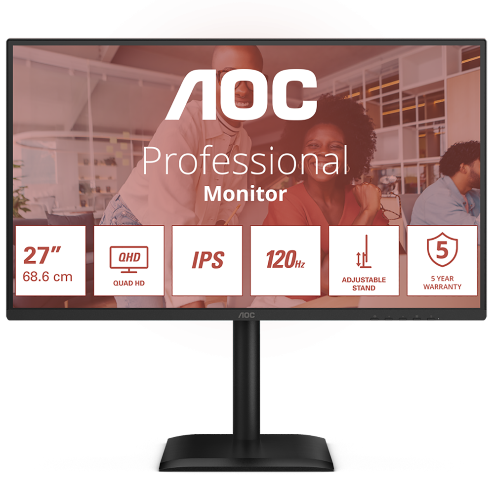 Монитор AOC 27" Q27E4U черный IPS LED 4ms 16:9 HDMI M/M матовая HAS Piv 1500:1 350cd 178гр/178гр 256