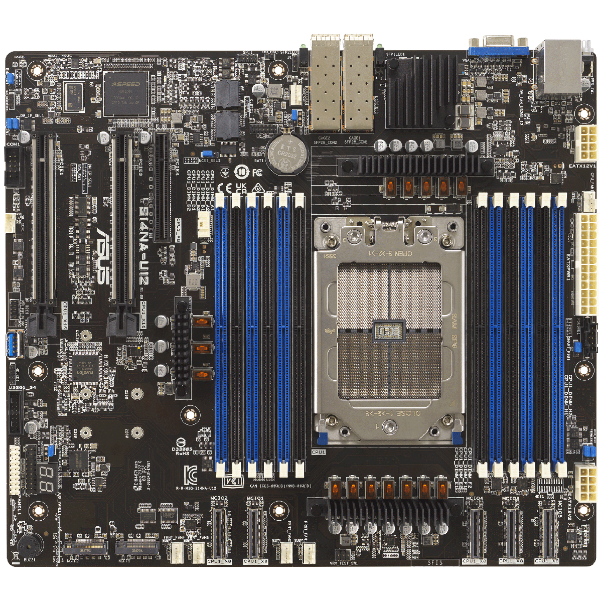 Материнская плата ASUS S14NA-U12 LGA4844 CEB 12xDDR5 2xPCIEx16 PCIEx8 2xM.2 VGA 2x25GLAN