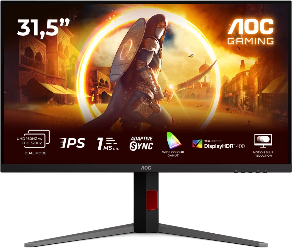 Монитор AOC 31,5" U32G4U, 16:9, IPS, UHD, 1ms, 400cd, 160Hz, HDMI, DP, USB, HAS