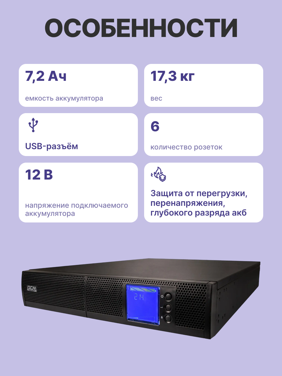 Источник бесперебойного питания Powercom Sentinel SNT-1500 1500Вт 1500ВА черный