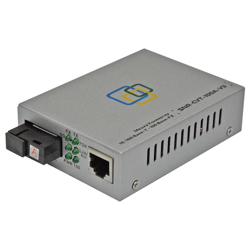 Медиаконвертер SNR 10/100Base-T / 100Base-FX, Tx/Rx: 1310/1550нм, V3 (SNR-CVT-100A-V3)