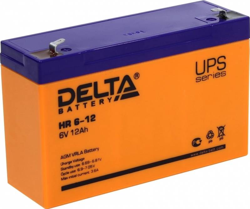 Аккумуляторная батарея Delta Аккумуляторная батарея для ИБП HR 6-12 (6V/12Ah)