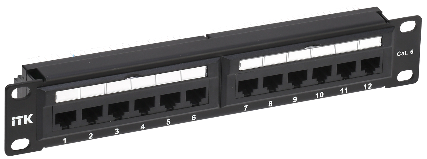 ITK 1U патч-панель кат.6 UTP 12 портов 10"" Dual IDC/ ITK PP12-1UC06U-D05-10