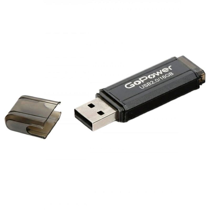 Флеш-накопитель GoPower HIT 16GB USB2.0 металл черный