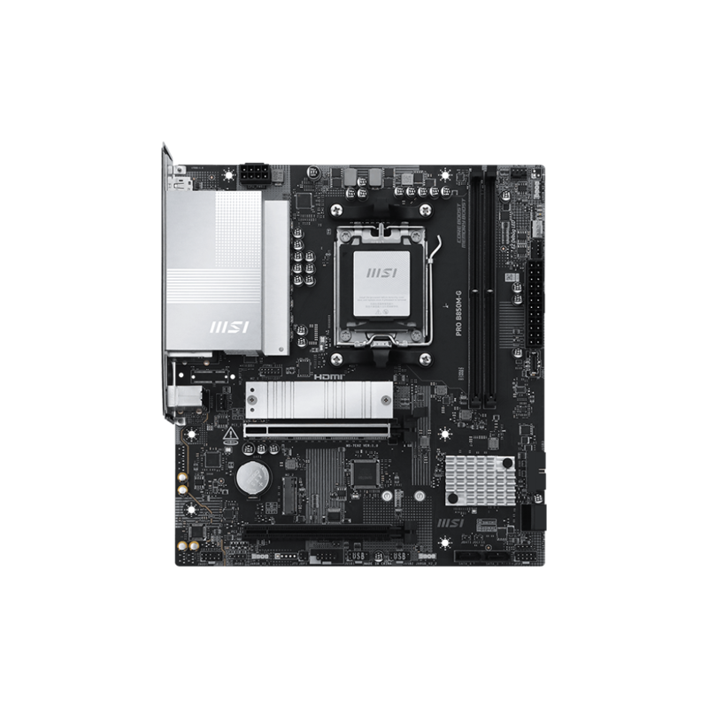 Материнская плата MSI PRO B850M-G Socket AM5 AMD B850 2xDDR5 mATX AC`97 8ch(7.1) 5Gigabit RAID+HDMI+