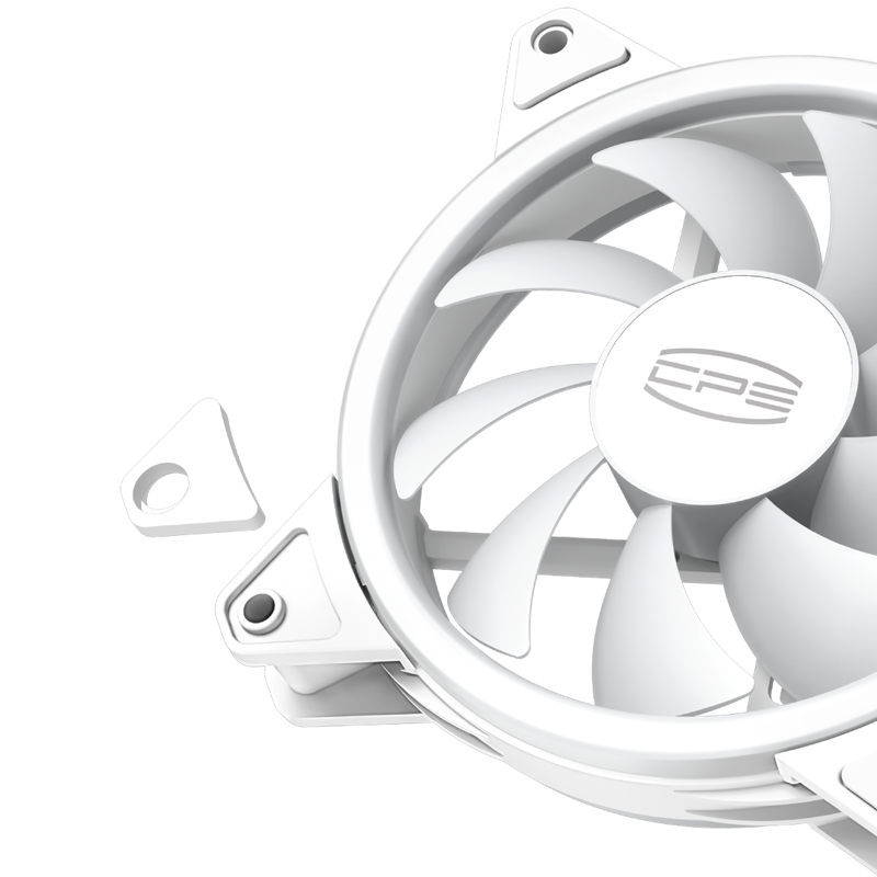 Кулер для корпуса PCCooler F3 T120 ARGB WH (120x120x25mm, 4-pin PWM, ARGB, 46CFM, 21.6dBA, 1800RPM, 
