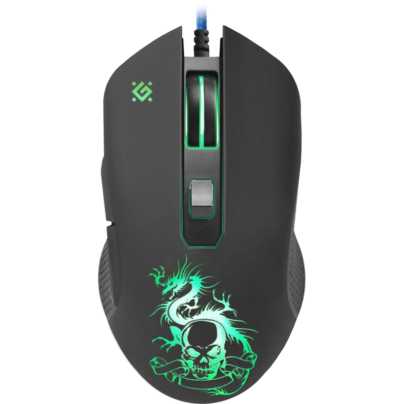Мышь Defender Sky Dragon GM-090L черный оптическая 3200dpi USB для ноутбука 6but (52090)