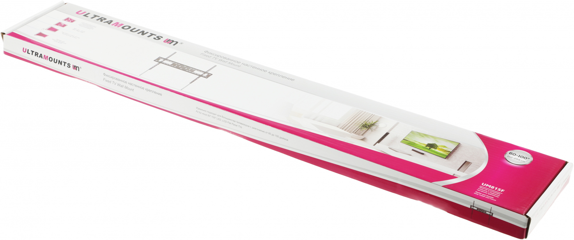 Кронштейн для телевизора Ultramounts UM815F черный 60"-100" макс.75кг настенный фиксированный