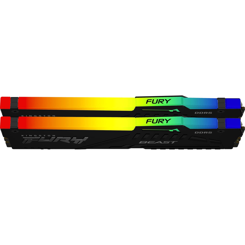 Модуль памяти Kingston 64GB DDR5 5600 FURY Beast Black RGB EXPO Non-ECC Unbuffered DIMM (Kit 2*32gb)