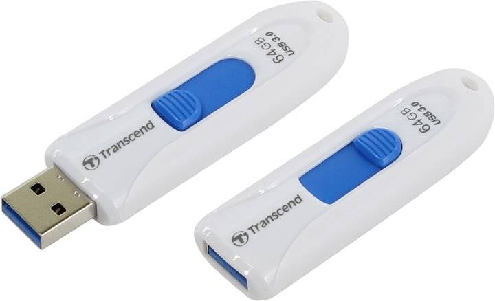 Флеш Диск Transcend 64Gb Jetflash 790 TS64GJF790W USB3.0 белый