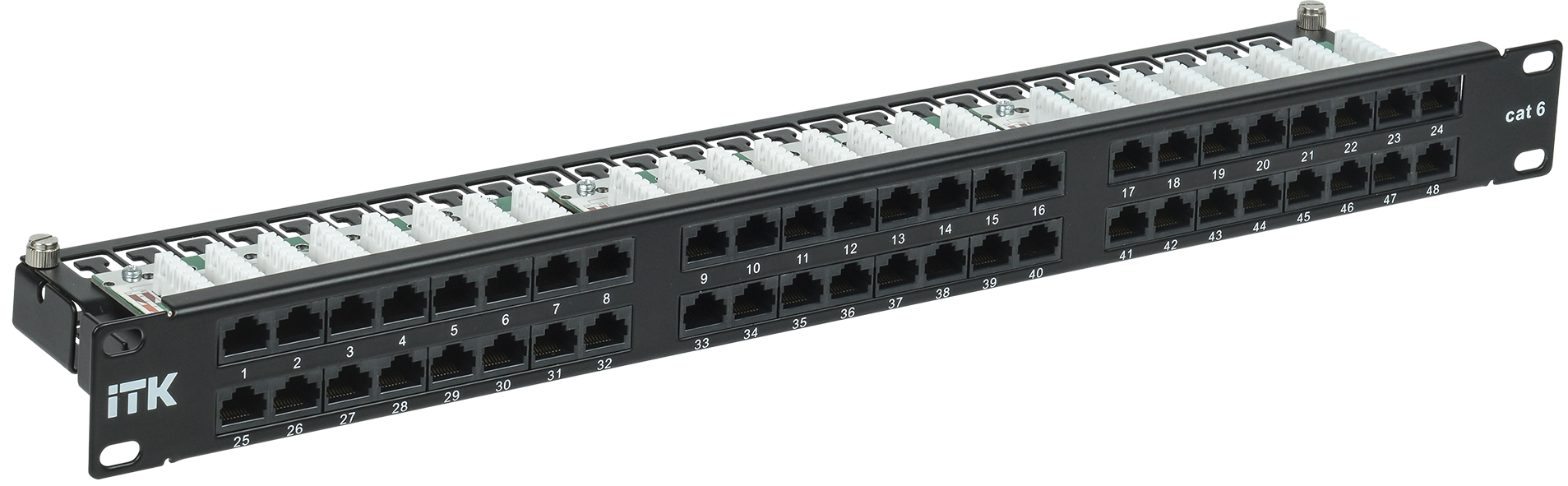 1U патч-панель кат. 6 UTP 48 пт. Dual IDC выс. плотн./ ITK PP48-1UC06U-D05H