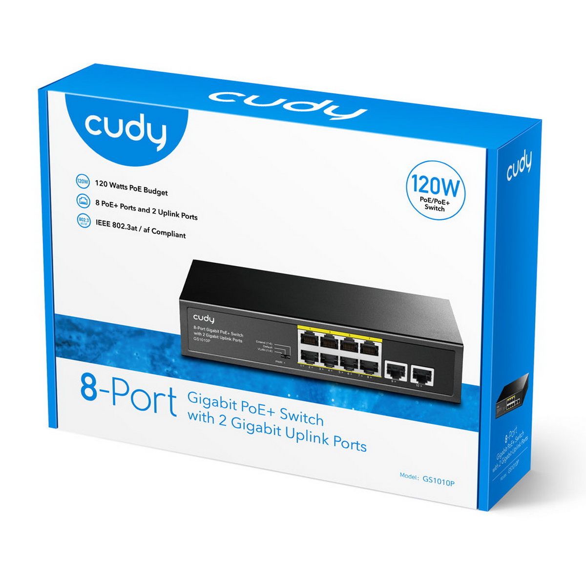 Коммутатор Cudy GS1010P (L2) 10x1Гбит/с 8PoE 120W неуправляемый