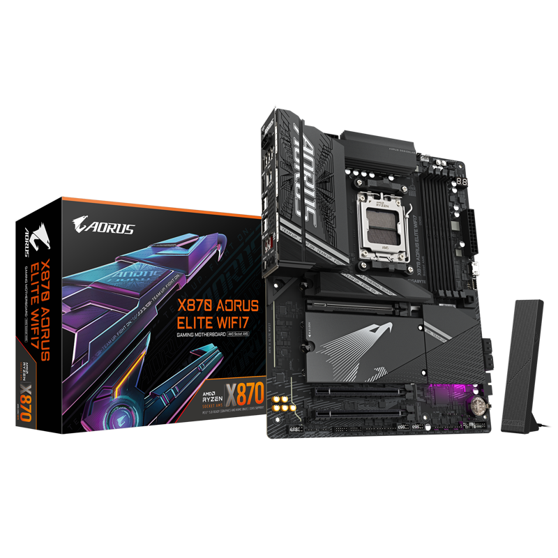 Материнская плата Gigabyte X870 A ELITE WIFI7 Socket AM5 AMD X870 4xDDR5 ATX AC`97 8ch(7.1) 2.5Gg RA