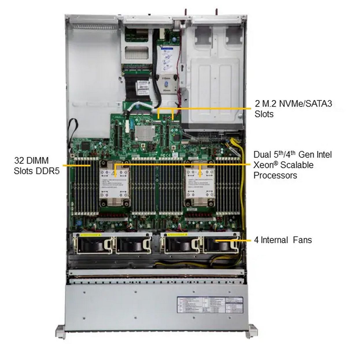 Серверная платформа 2U Hyper with 24 hot-swap 2.5" NVMe/SAS/SATA bays and 4 PCIe 5.0 x16 slots 