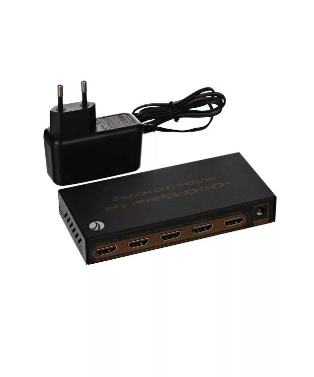 Разветвитель VCOM DD424 HDMI(19F)-4xHDMI(19F) v2.0 4K, черный