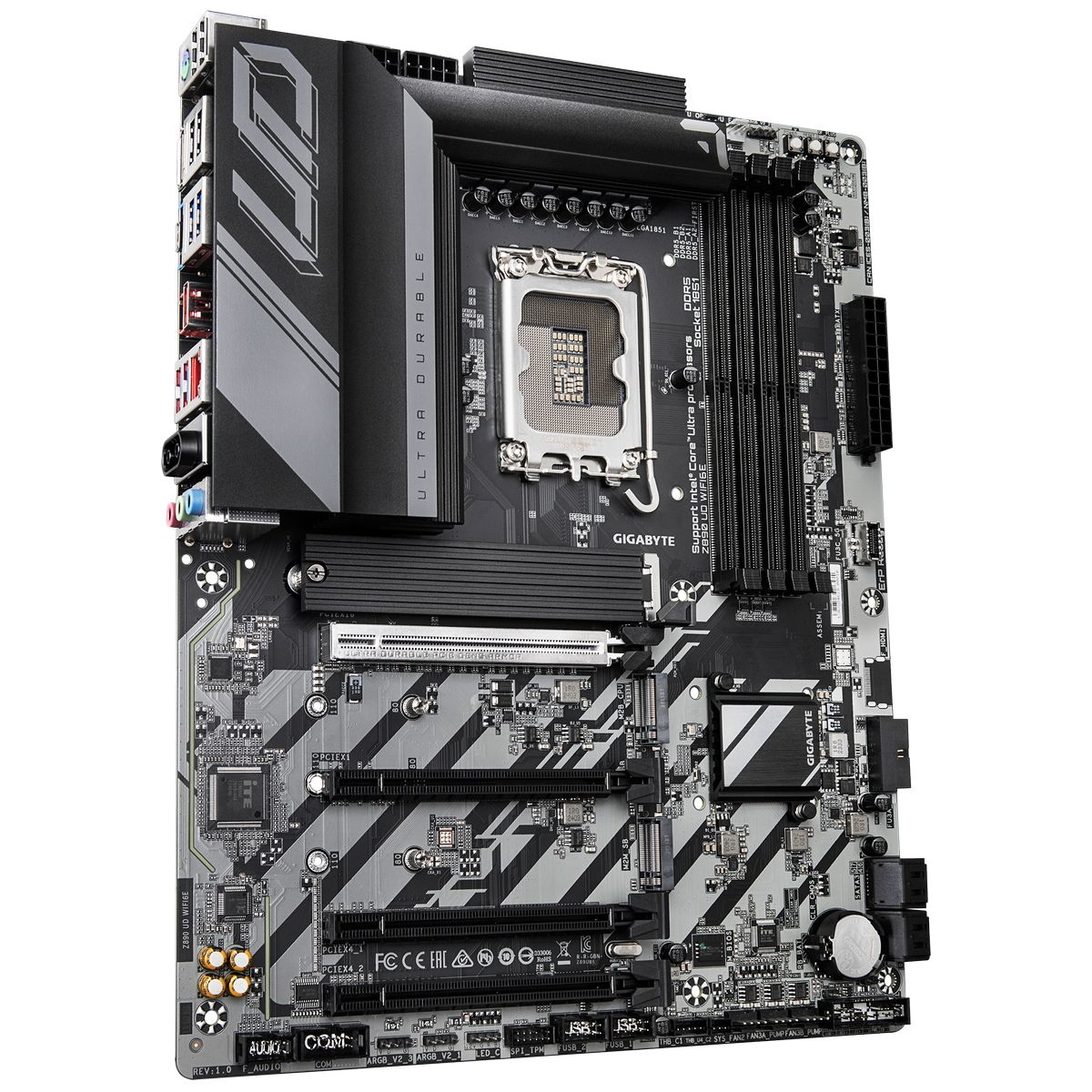 Материнская плата Gigabyte Z890 UD WIFI6E Soc-1851 Intel Z890 4xDDR5 ATX AC`97 8ch(7.1) 2.5Gg RAID+D
