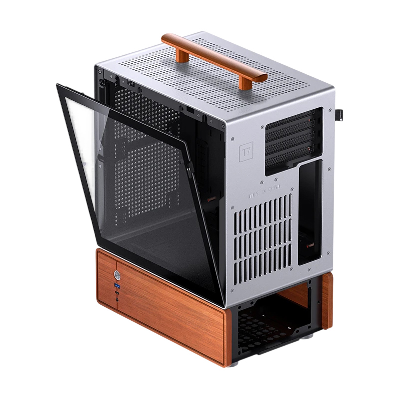 Корпус JONSBO T7, Mini-Tower, TG, no fan, 1xUSB-A 3.0 + 1xUSB-C 3.2, mATX, mITX Silver