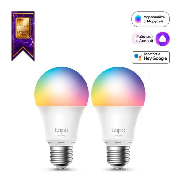 TP-Link Tapo L530E(2-pack) Умная многоцветная Wi-Fi лампа, 2 шт.