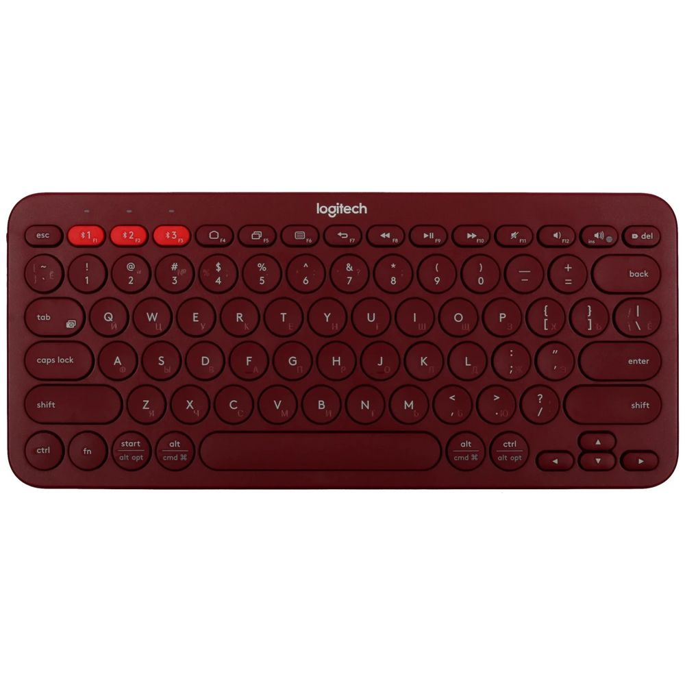 Клавиатура беспроводная Logitech K380 920-007655, Bluetooth, красный (920-007655)