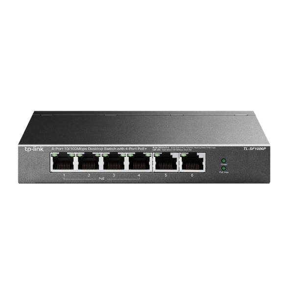 Коммутатор TP-Link TL-SF1006P (L2) 6x100Мбит/с 4PoE+ 67W неуправляемый
