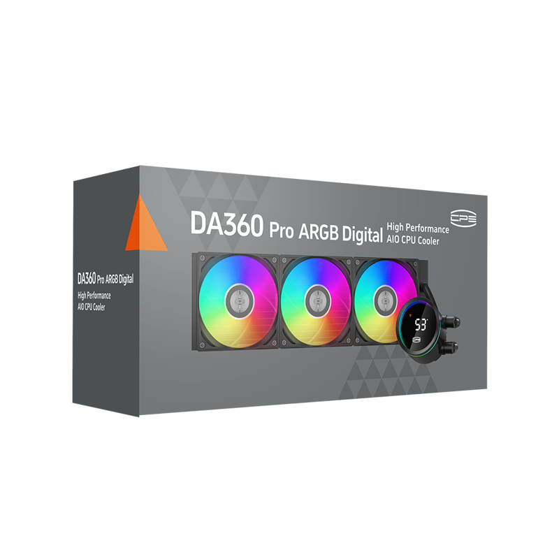 Система охлаждения PCCooler DA360 Pro ARGB Digital BK (300W, 360mm, LED temp., Black, ARGB/ Fans: 3x